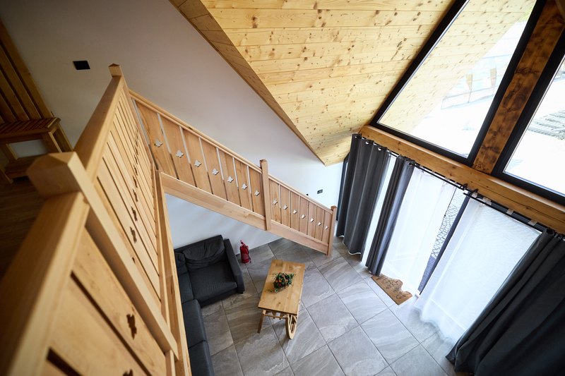 A-Frame — vedere dinspre dormitor către living